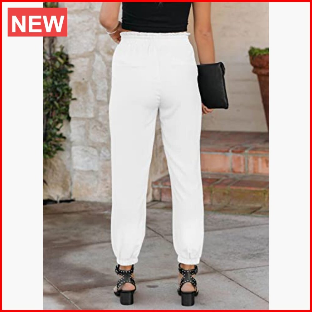 Polyester High Waisted Drawstring Joggers with Po… - image 2